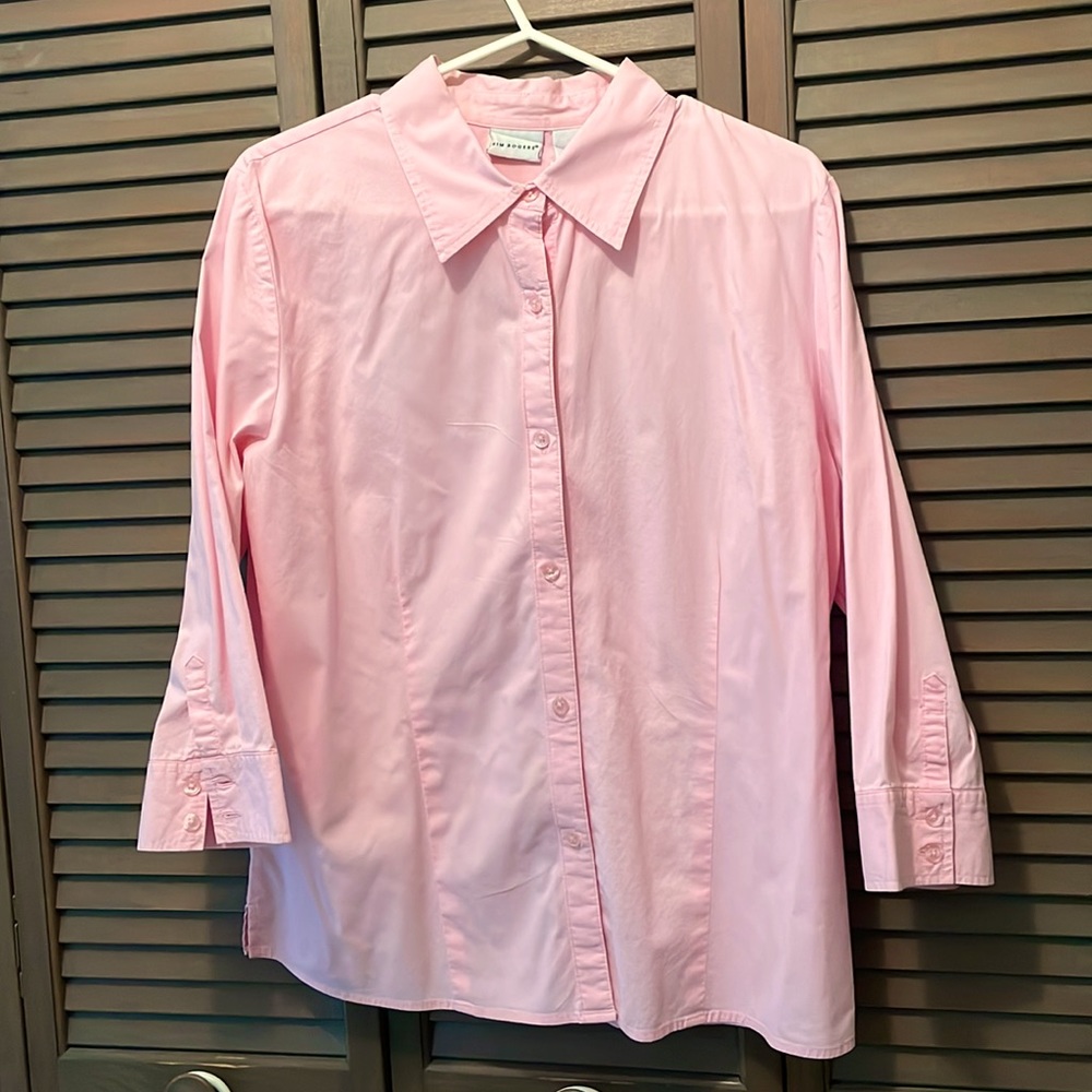 Large Kim Rodgers petal pink over shirt blouse